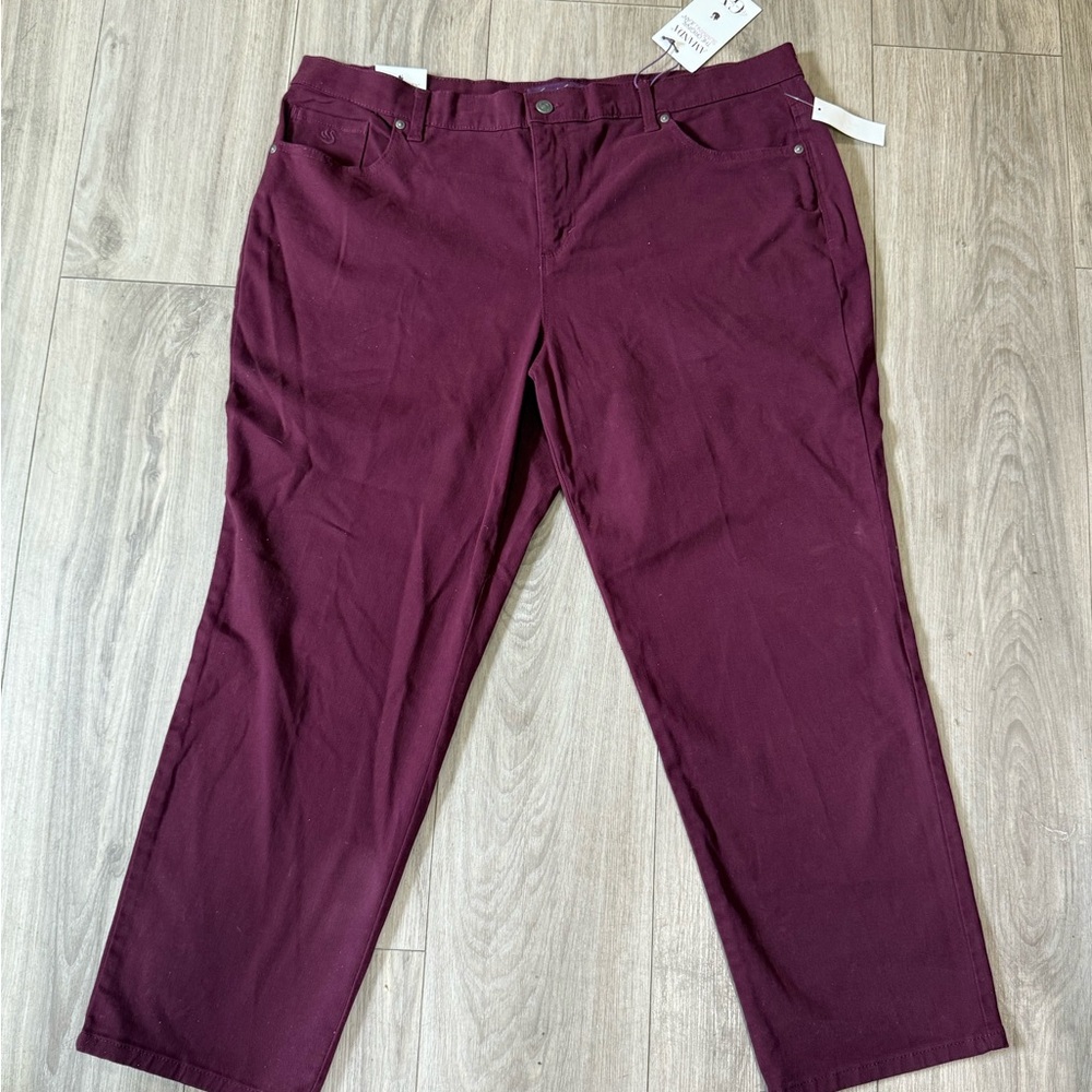 Gloria Vanderbilt Women's Straight Leg Jeans - Burgundy